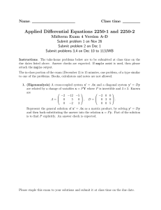 Applied Differential Equations 2250-1 and 2250-2