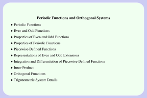 Periodic Functions and Orthogonal Systems •