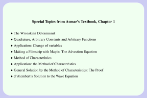 Special Topics from Asmar’s Textbook, Chapter 1 •