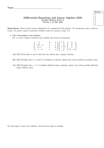 Differential Equations and Linear Algebra 2250 Name