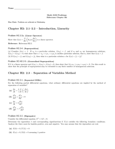 Chapter H2: 2.1–2.2 – Introduction, Linearity Problem H2.2-2a