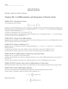 Chapter H3: 3.4 Differentiation and Integration of Fourier Series Problem H3.4-1