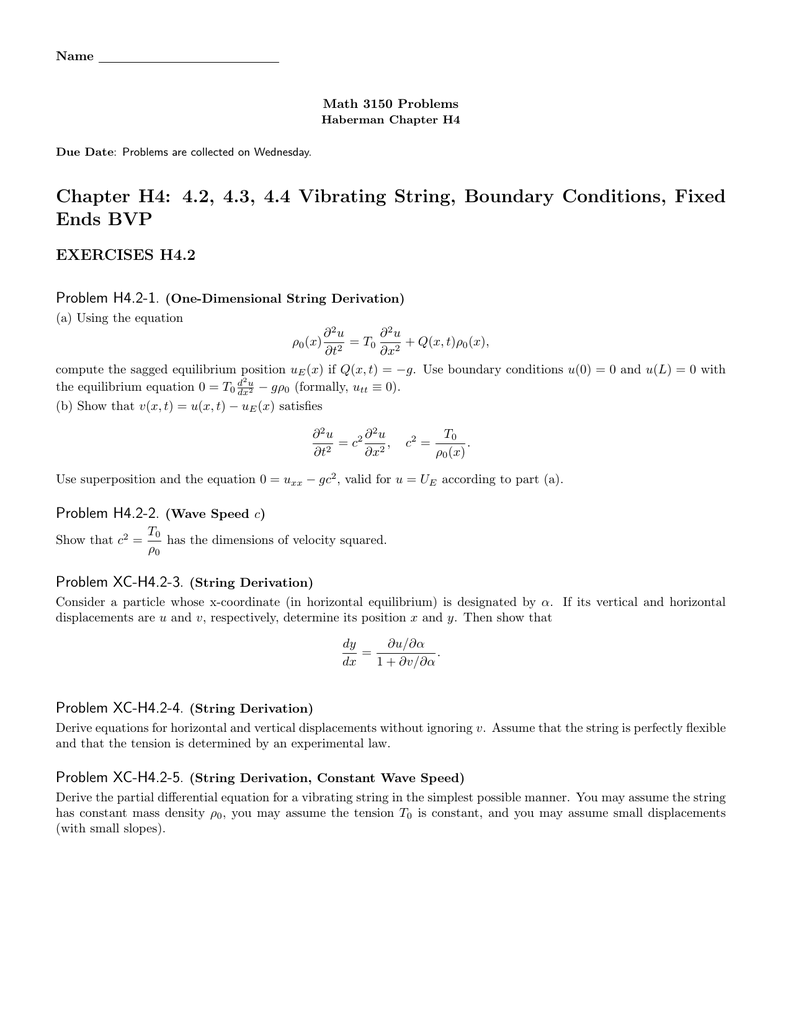 Chapter H4 4 2 4 3 4 4 Vibrating String Boundary Conditions Fixed