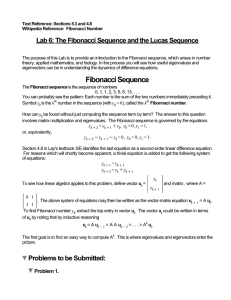 Lab 6: The Fibonacci Sequence and the Lucas Sequence