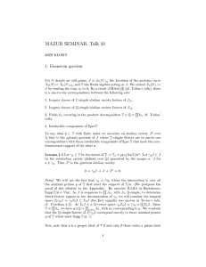 1. Eisenstein quotient N J X