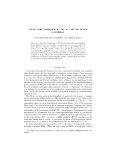 DIRAC COHOMOLOGY FOR GRADED AFFINE HECKE ALGEBRAS