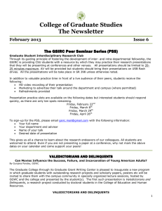 College of Graduate Studies The Newsletter February 2013