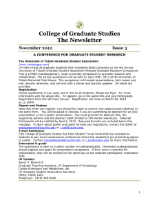 College of Graduate Studies The Newsletter November 2012