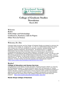 College of Graduate Studies Newsletter