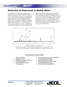 AccuTOF with DART Detection of Explosives in Muddy Water
