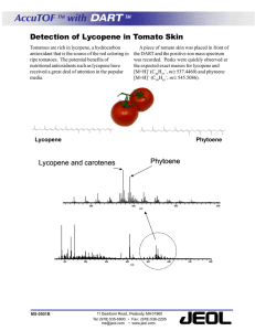 AccuTOF with DART Detection of Lycopene in Tomato Skin