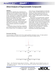 AccuTOF with DART Direct Analysis of Organometallic Compounds