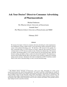 Ask Your Doctor? Direct-to-Consumer Advertising of Pharmaceuticals