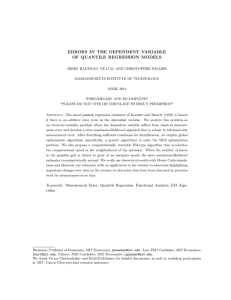 ERRORS IN THE DEPENDENT VARIABLE OF QUANTILE REGRESSION MODELS