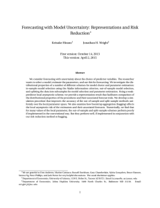 Forecasting with Model Uncertainty: Representations and Risk Reduction ∗ Keisuke Hirano