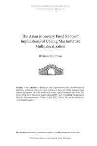 The Asian Monetary Fund Reborn? Implications of Chiang Mai Initiative Multilateralization