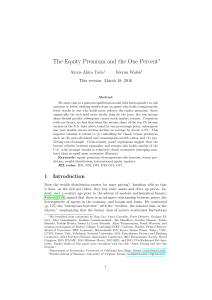 The Equity Premium and the One Percent ∗ Alexis Akira Toda Kieran Walsh