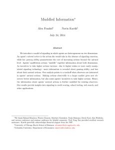 Muddled Information ⇤ Alex Frankel Navin Kartik