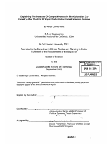 Explaining The  Increase  Of Competitiveness  In The ... Industry After The  End  Of Import  Substitution...