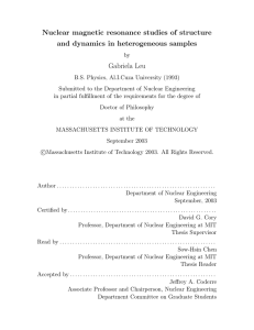 Nuclear magnetic resonance studies of structure and dynamics in heterogeneous samples