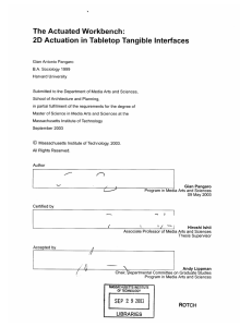 The  Actuated  Workbench: