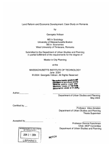 Land  Reform  and  Economic  Development. ... Georgeta  Vidican University  of Massachusetts  Boston by