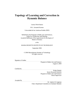Topology of Learning and Correction in Dynamic Balance