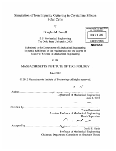 Simulation  of Iron Impurity  Gettering  in Crystalline ... Cells Douglas  M. Powell JUN28