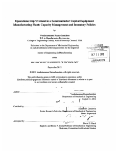 Operations Improvement in a Semiconductor  Capital Equipment