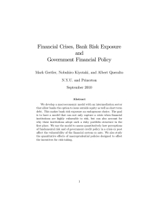 Financial Crises, Bank Risk Exposure and Government Financial Policy