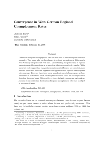 Convergence in West German Regional Unemployment Rates Christian Bayer Falko Juessen