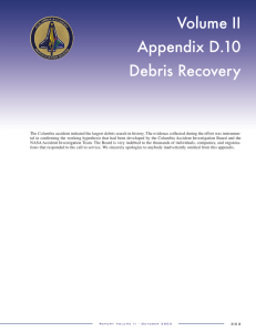 Volume II Appendix D.10 Debris Recovery COLUMBIA