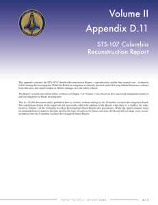 Volume II Appendix D.11 Columbia Reconstruction Report