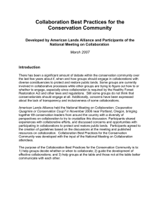 Collaboration Best Practices for the Conservation Community