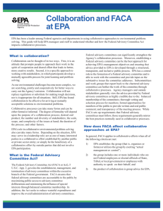 Collaboration and FACA at EPA
