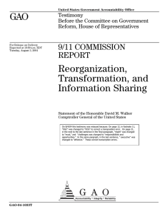 GAO Reorganization, Transformation, and Information Sharing