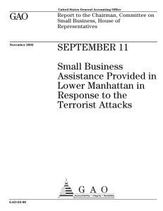 GAO SEPTEMBER 11 Small Business Assistance Provided in