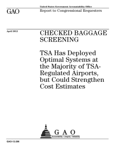 GAO CHECKED BAGGAGE SCREENING TSA Has Deployed
