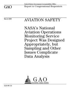 GAO AVIATION SAFETY NASA’s National Aviation Operations