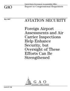 GAO AVIATION SECURITY Foreign Airport Assessments and Air