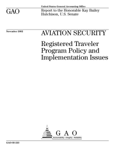 a GAO AVIATION SECURITY Registered Traveler