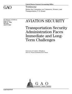 GAO AVIATION SECURITY Transportation Security Administration Faces