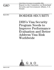 GAO BORDER SECURITY DHS’s Visa Security Program Needs to