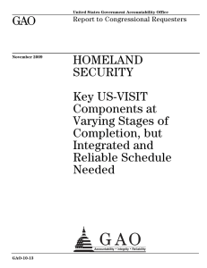 GAO HOMELAND SECURITY Key US-VISIT