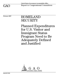 GAO HOMELAND SECURITY Planned Expenditures