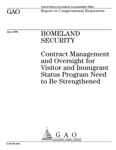 GAO HOMELAND SECURITY Contract Management