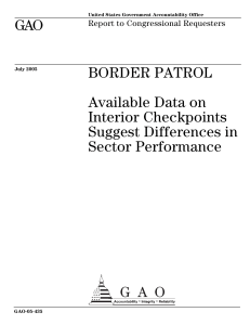 GAO BORDER PATROL Available Data on Interior Checkpoints