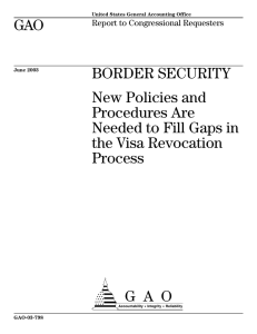 a GAO BORDER SECURITY New Policies and