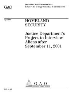 GAO HOMELAND SECURITY Justice Department&rsquo;s