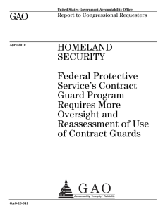 GAO HOMELAND SECURITY Federal Protective